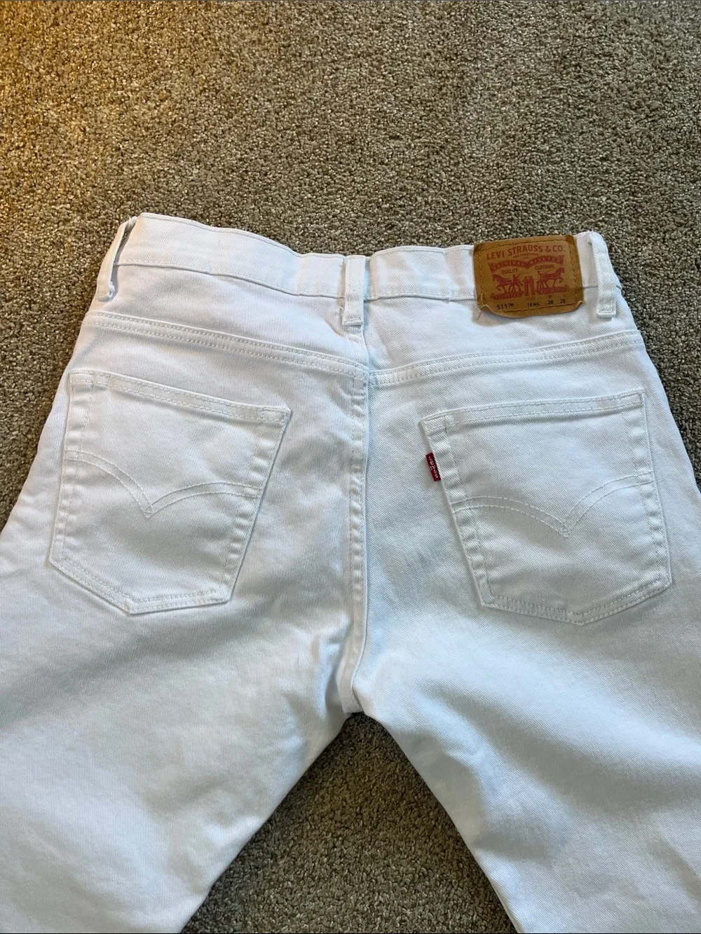 Levi’s 511 Slim tagged 16reg W28L28 See Photos for Actual Fit EUC Bright White